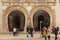 Horseshoe shaped arches Entrance. Rossio Station. Lisbon. Portugal