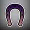 Horseshoe sign illustration. Vector. Violet gradient icon with b