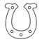 Horseshoe, slot machine thin line icon, gamblimg concept, good luck vector sign on white background, outline style icon