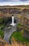 Horseshoe waterfall in the rocky mountains