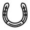 horseshoeing blacksmith line icon vector illustration