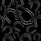 Horseshoes seamless background. Black and white vector Illustration.