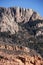 Horsetooth mountain rock formation is a distinctive geological and popular landmark in Fort Collins, Colorado, USA