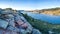 Horsetooth Reservoir aerial panorama