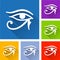 Horus eye icons with long shadow