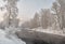 The hose of the Yenisei River or the Yenisei River in winter