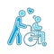 Hospice volunteer color line icon. Palliative help.