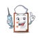 Hospitable Cute Nurse clipboard Scroll cartoon style holding syringe