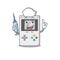 Hospitable Cute Nurse handheld game Scroll cartoon style holding syringe