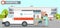 Hospital Ambulance Flat Vector Color Illustration