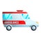 Hospital ambulance icon, cartoon style