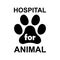 Hospital for Animal paw icon, dog, cat.. symbol for pet. Foot mark isolated on white background
