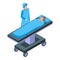 Hospital bed anesthesia icon, isometric style