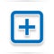 Hospital,blue icon design on white background,clean