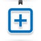 Hospital,blue icon design on white background,clean vector