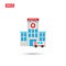 Hospital building with ambulance vector icon isolated