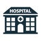 Hospital building front icon