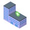 Hospital building icon isometric vector. Treatment history