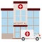 Hospital building icon, vector illustration