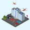 Hospital building vector illustration isometric. Emergency medical ambulance healthcare clinical service.