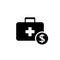 Hospital cash silhouette icon