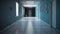 Hospital corridor floor with rooms background, empty space scene, clinic interior tunnel background, hallway, pathway for mock up