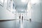 Hospital corridor long white person doctor patient walk