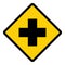 Hospital cross warning symbol, Medical health icon isolated on white background. Emergency design