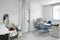 Hospital doctor consulting room. Healthcare equipment. Medical t