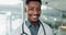 Hospital, doctor and face of African man for medical service, insurance and clinic care. Healthcare, consulting and