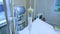 Hospital, drip of medication. Infusion bottle with IV solution., Medical brine., Patient`s saline. Dropper for