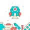 Hospital filled line icon, simple vector illustration
