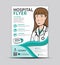 Hospital flyer template, Brochure Cover healthcare, Medical brochure design, leaflets for clinic, pharmacy. leaflet,Medical poster