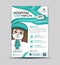 Hospital flyer template, Brochure Cover healthcare, Medical brochure design, leaflets for clinic, pharmacy. leaflet,Medical poster