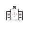 Hospital icon line stroke black color. simple icon