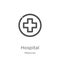 hospital icon vector from medicines collection. Thin line hospital outline icon vector illustration. Outline, thin line hospital