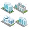 Hospital Isometric Icons Set