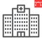 Hospital line icon, AIDS and building, AIDS center sign vector graphics, editable stroke linear icon, eps 10.