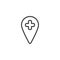 Hospital location placeholder line icon