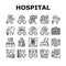 Hospital Pet Health Examination Icons Set Vector