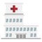 Hospital pixelart vector illustration building asset icon template concept