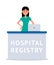 Hospital reception cartoon vector illustration