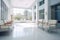 Hospital reception and lobby lounge, white colored modern luxury medical office interior, dental clinic, aesthetics clinic,