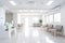 Hospital reception and lobby lounge, white colored modern medical office interior, dental clinic, aesthetics clinic, healthcare