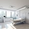 Hospital recovery room with beds,Modern luxury hospital room,AI generated