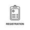 hospital registration icon. Element of treatment with name for mobile concept and web apps. Thin line hospital registration icon c