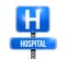 Hospital road sign illustration design