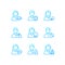 Hospital services pixel perfect gradient linear vector icons set