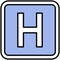 Hospital sign icon, wayfinding sign vector