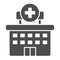 Hospital solid icon. Clinic vector illustration isolated on white. Building glyph style design, designed for web and app